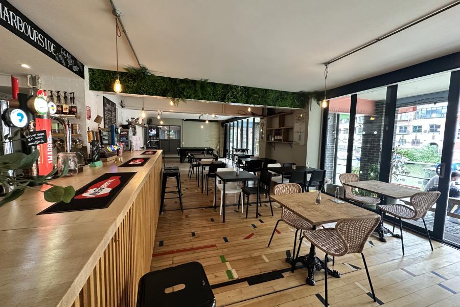 Main bar at Clubhaus Harbourside in Bristol Old City